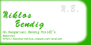 miklos bendig business card